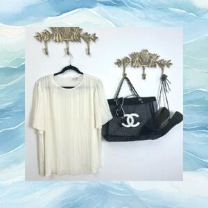 Susan Bristol XL pleated short sleeve blouse Xl